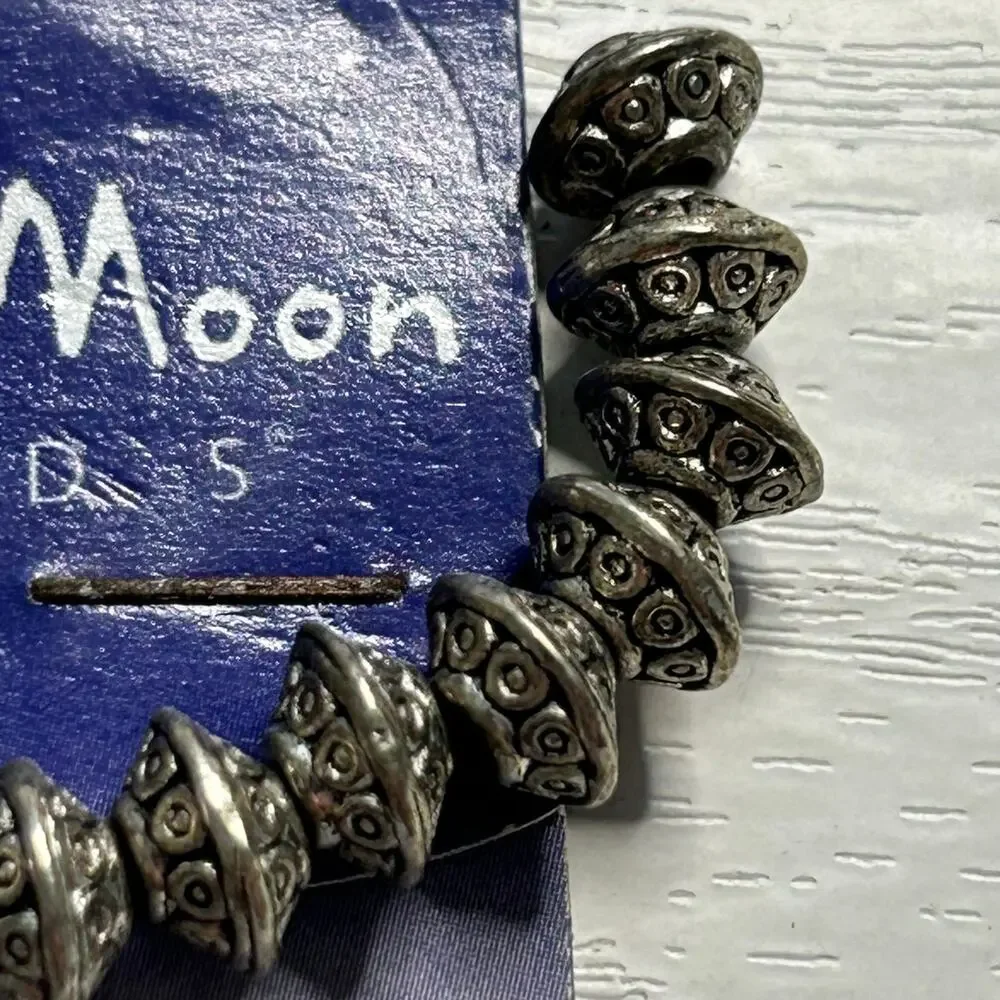 Blue Moon Beads Silver Metal Rondelle Findings Lot 7 Packs